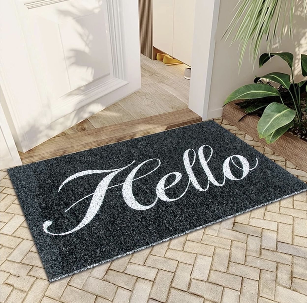 17.5x30 inch Door Mat Outdoor Indoor Welcome Doormat, Non Slip Floor Mat Rug Easy Clean Front Doormat for Garage/Entryway/Patio/Entrance/Hello
