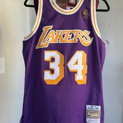 Mitchell & Ness Shaquille O’Neal Lakers Purple Jersey Men’s Medium Authentic 