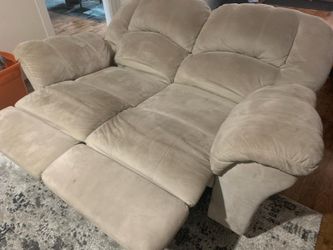 Recliner Beige Microfiber Sofa
