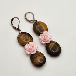 Pale Pink Rose Earrings
