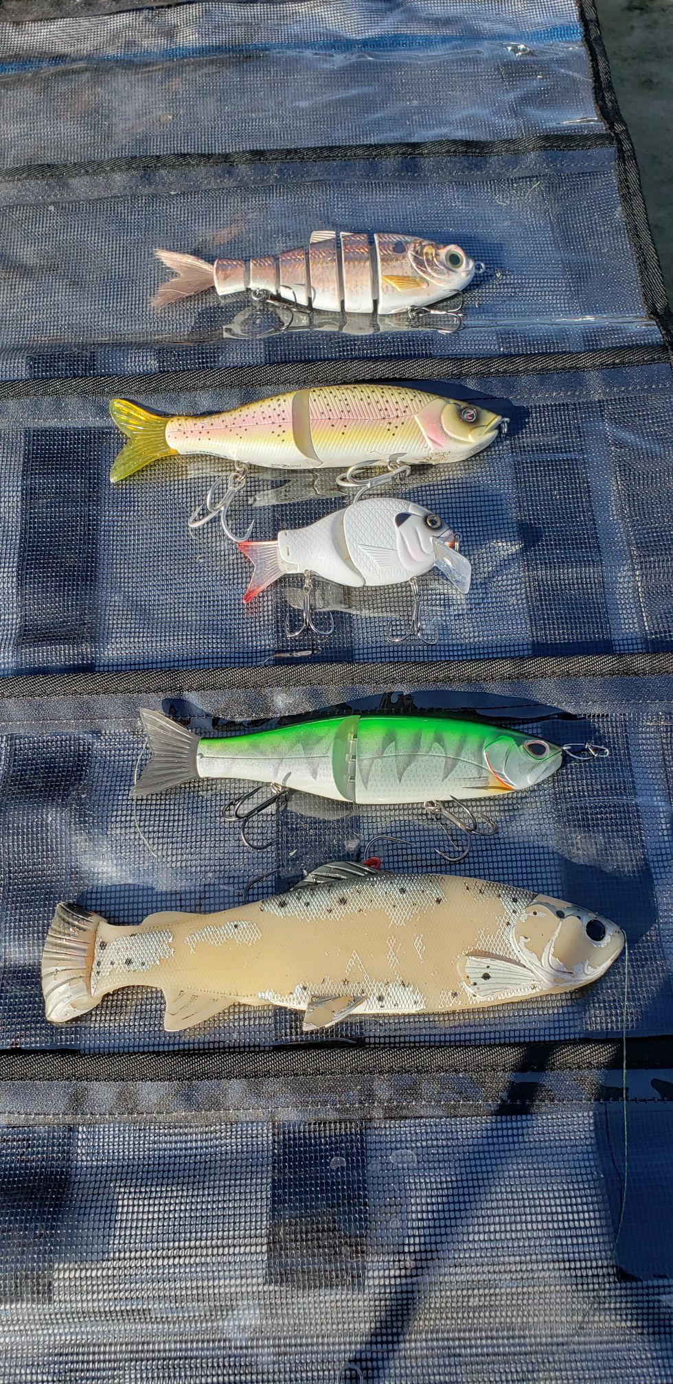 Swimbait Fishing Lot, Rod & Reel and Tackle Bag
