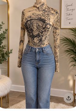 Fashion nova see tru bodysuit size medium strechy new