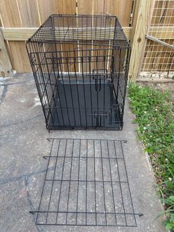 Black Wire Dog Crate with Tray