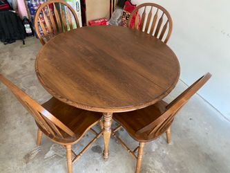Dining with 4 chairs (real wood)