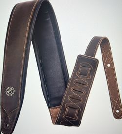 BestSounds Guitar Strap Leather 3 Inch Wide Full Grain Padded Soft Leather Strap for Acoustic, Electric and Bass Guitars