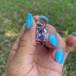 Silver Purple Necklace 