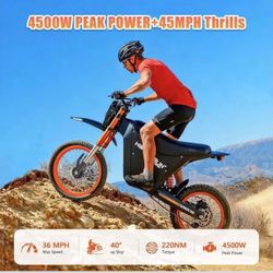HAPPYRUN G300 SE Mini Electric Dirt Bike Teens Adults Electric Bike with Mid-Drive 48V 26AH Removable Battery with Hydraulic Brakes (26AH Dirt Bike