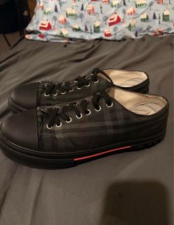 Black Burberry Check Low-Top Sneakers