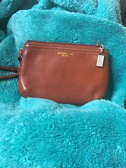 Leather coach Wristlet