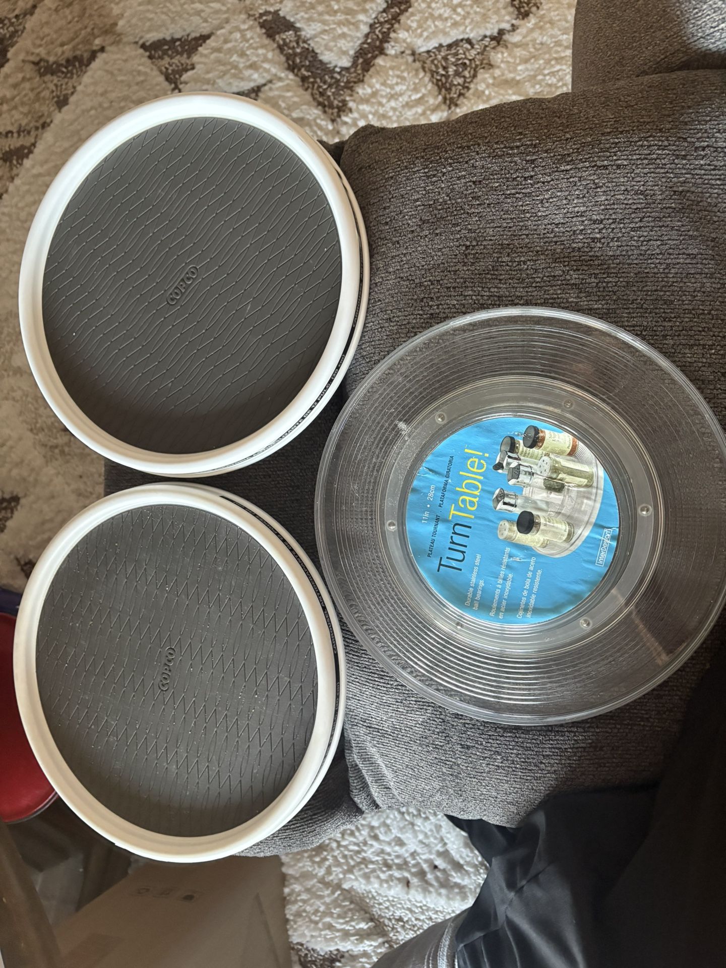 3 PREOWNED LAZY SUSANS/TURNTABLES