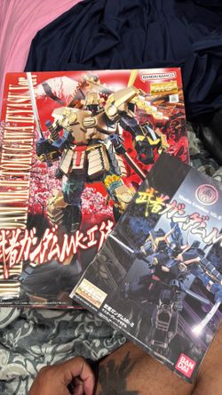 Gundam figure partially built