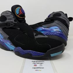 USED 2015 NIKE AIR JORDAN RETRO AQUA 8 SIZE 10.5