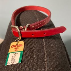 New Coastal Circle T Dog Collar~ Red