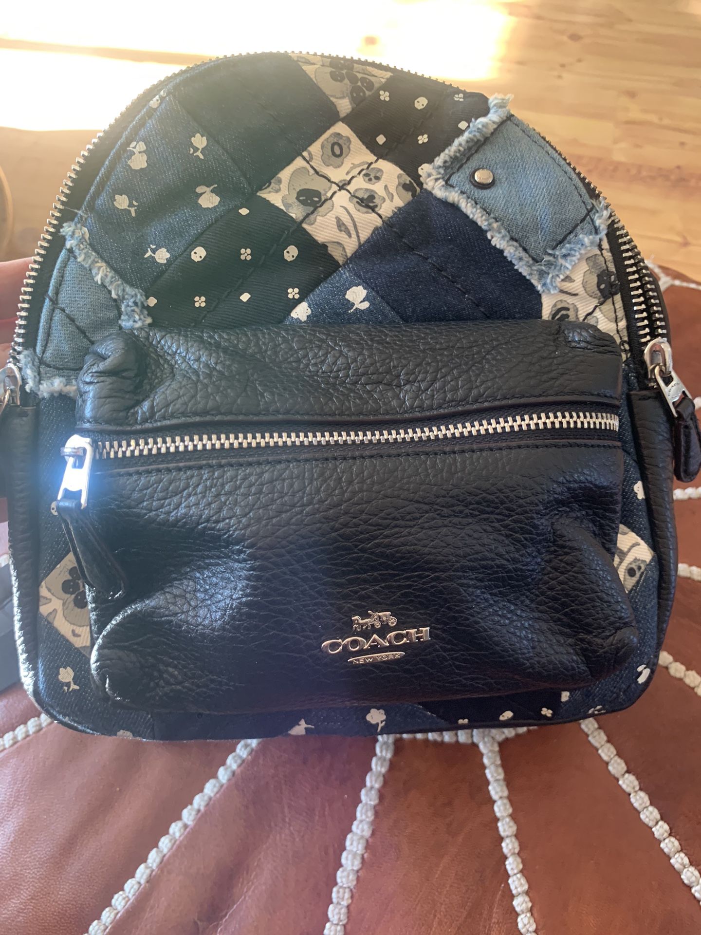 Coach Patchwork Denim Backpack