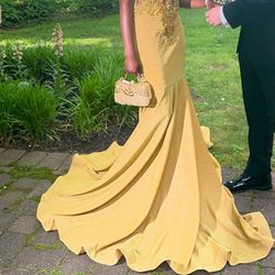 Gold Prom Dress Custom made