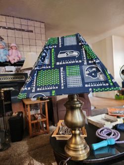 Brass Lamp w/SeaHawks Shade