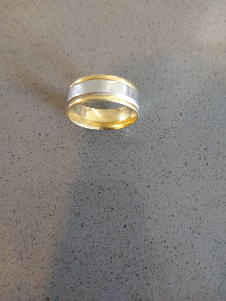 Gold Men Wedding Band Dona K 18K & Platinum 