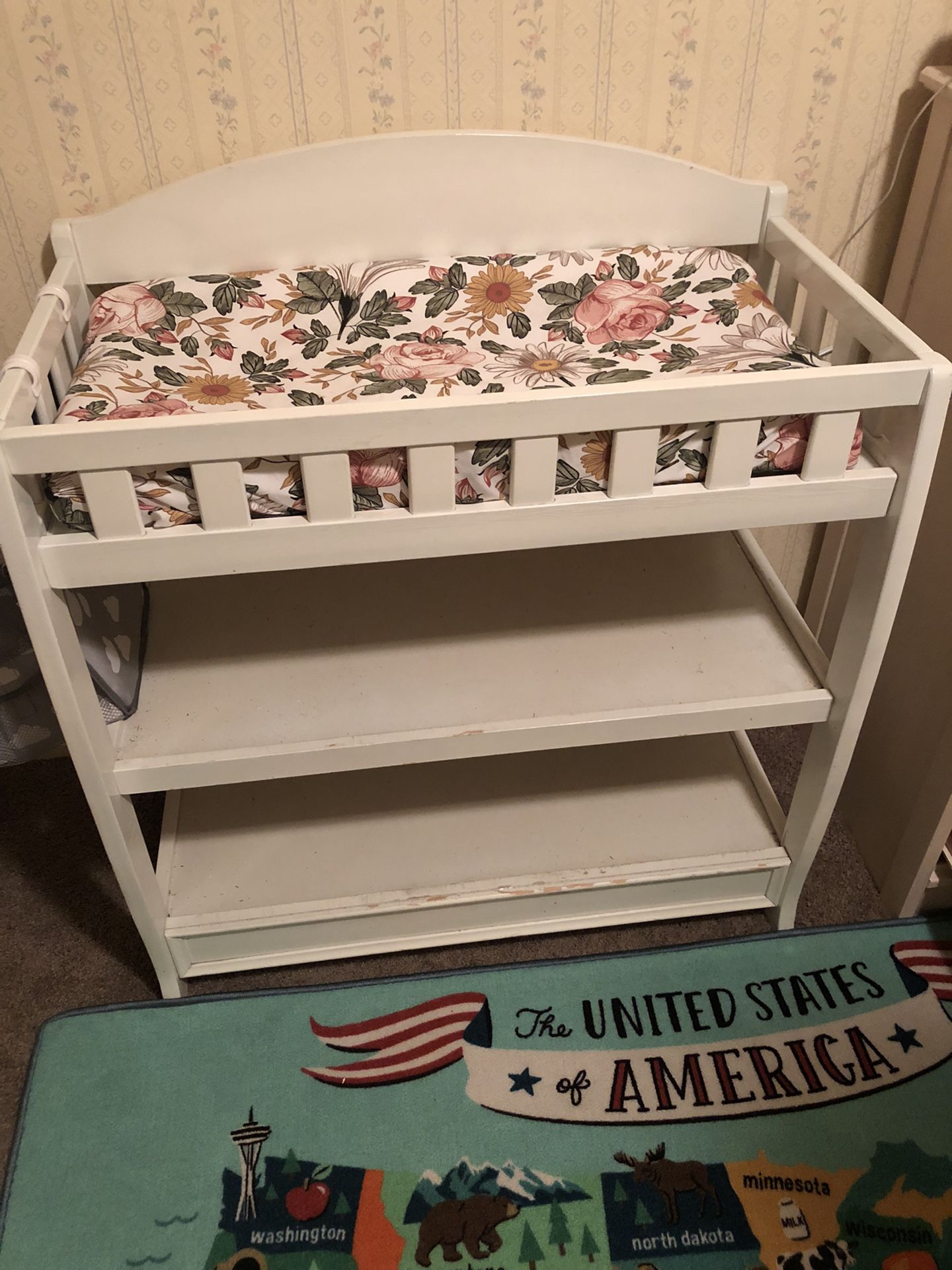 Changing Table W/ Side Diaper Holder