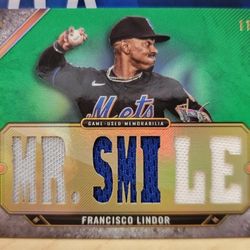 2024 Topps Triple Threads Francisco Lindor Relic /18  METS SP Mr Smile 🇵🇷