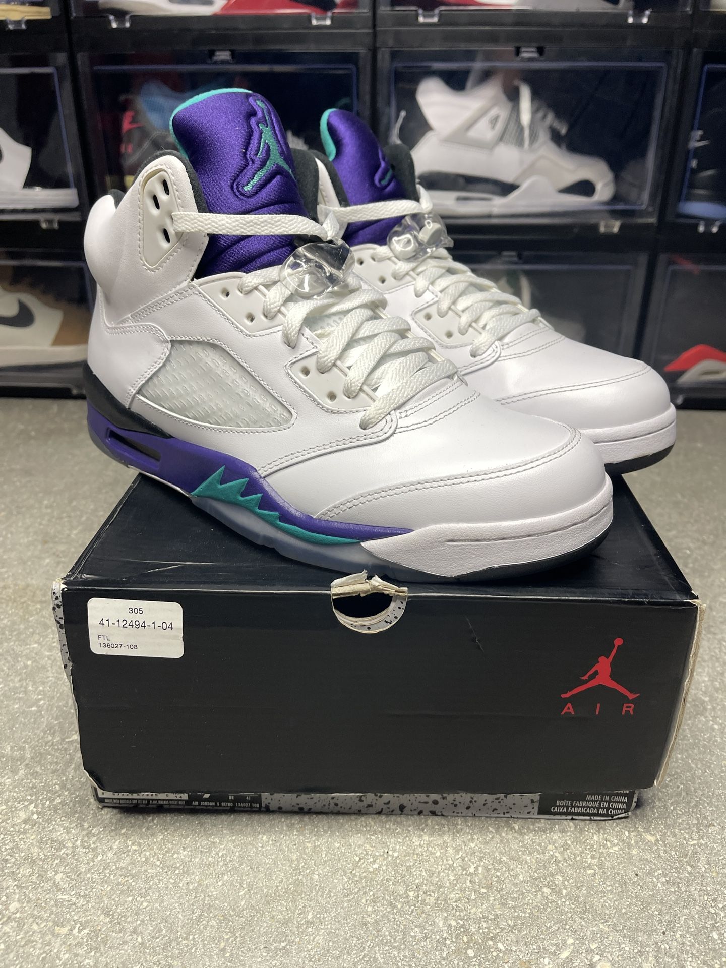 2013 Air Jordan retro 5 Grape Size 9.5