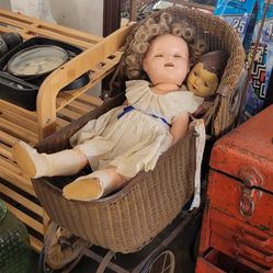 Cherly Temple Vintage Collectible Dolls With Stroller