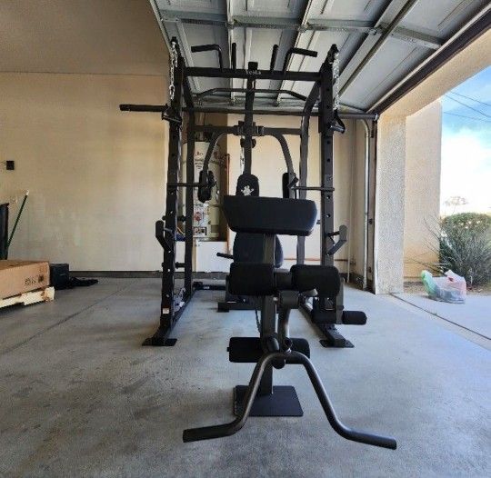 Vesta Smith Machine 1001 | Adj Bench W/ Leg Developer And Preacher Station |Gym Equipment | Fitness | Pulleys|🔴WEIGHTS AND BARBELL SOLD SEPARATELY 🔴