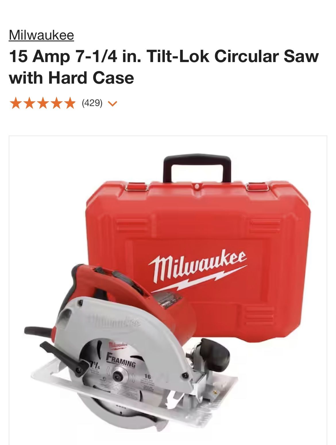 Milwaukee Corded Circular Saw 