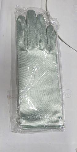 NEW SATIN GLOVES, MINT GREEN COLOR