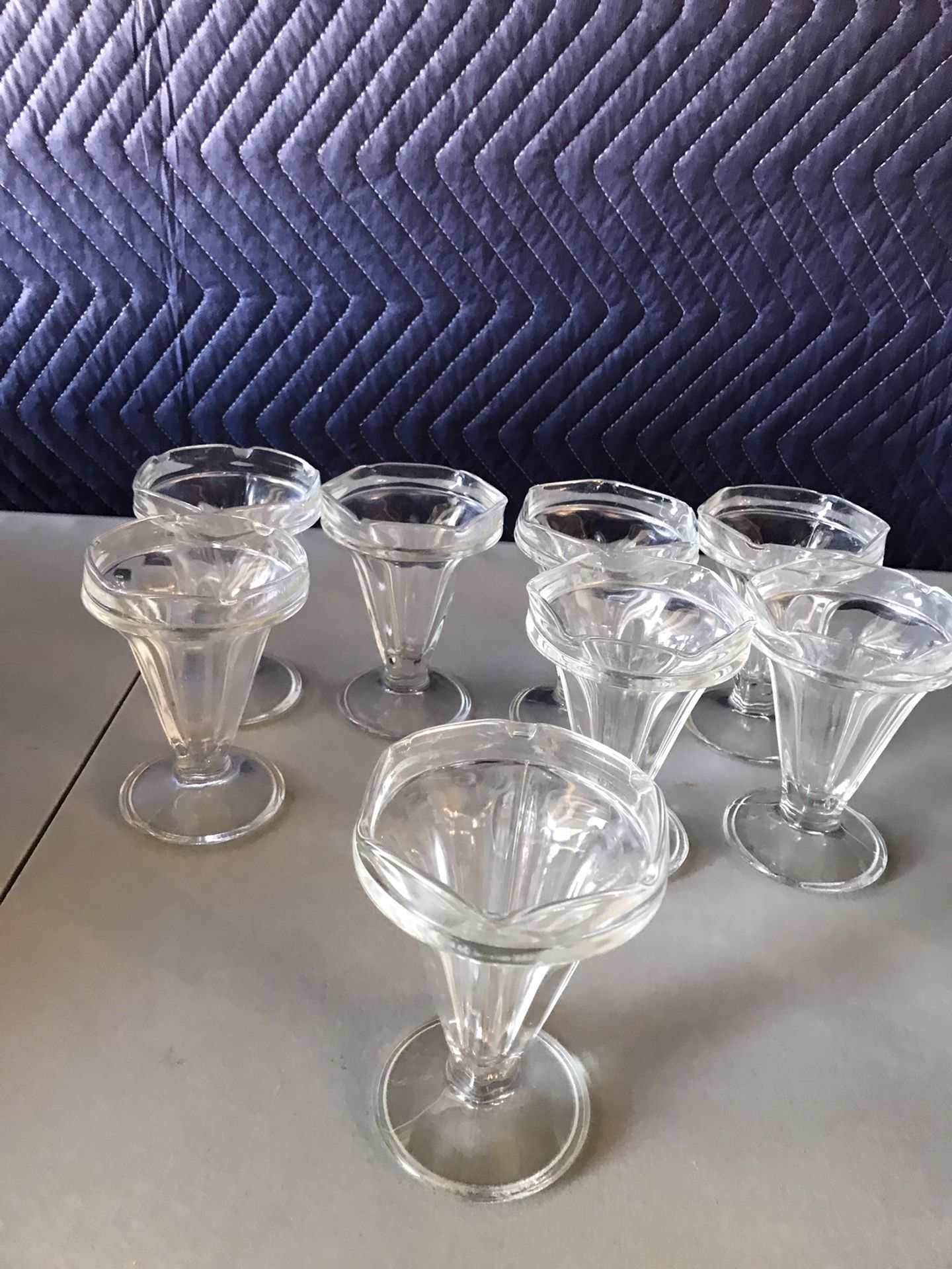 8 Vintage Ice Cream Glasses