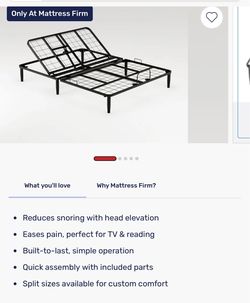 Mattress and Adjustable king size frame