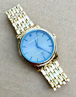 New in Box - Geoffrey Beene Blue Sapphire Men's Watch - Gold-tone Stainless Steel