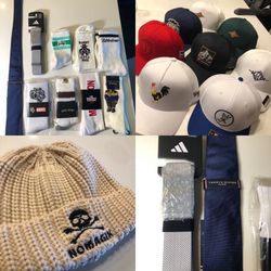 Hats socks belt tie