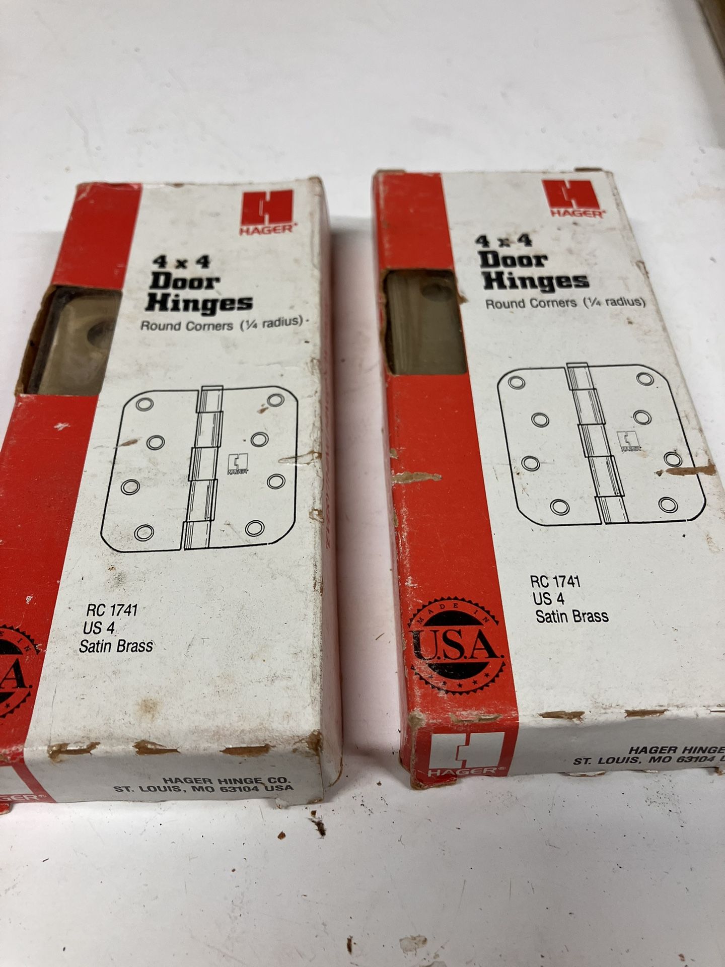 Vintage NOS Hager 4”x4” Door Hinges