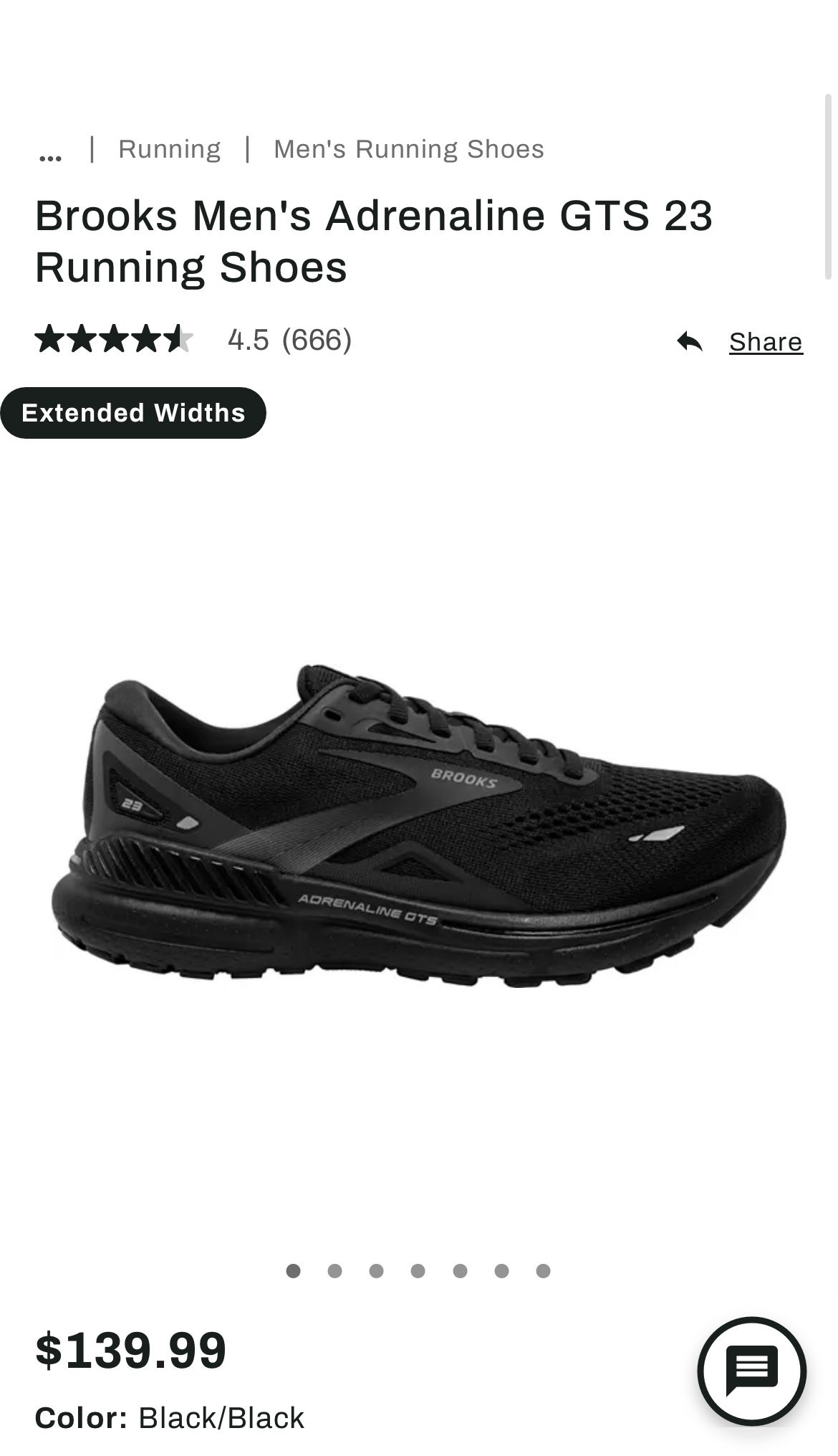 Brooks Men's Adrenaline GTS 23 Running Shoes  Color Black/Black/Ebony