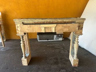 Unfinished wooden chimney decoration