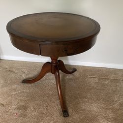 Vintage Drum Table w/ Drawer