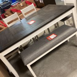 Brand new dinette table and four chairs for 888 grab and go bench 149