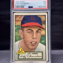 🔥⚾️💙 PSA Graded 1952 Topps - Clifford “Cliff” Chambers #68 St. Louis CARDINALS 💙⚾️🔥