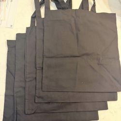Craft Black Cotton Tote Bags - Lot of 5 - Approx 14x16