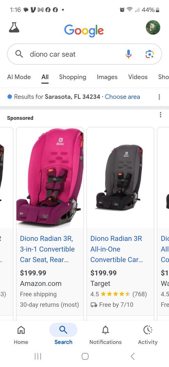 2 Diono Convertible Car Seats