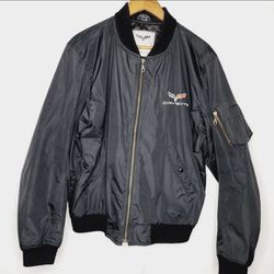 Corvette NWOT men’s black bomber aviator Chevy jacket. Size large.