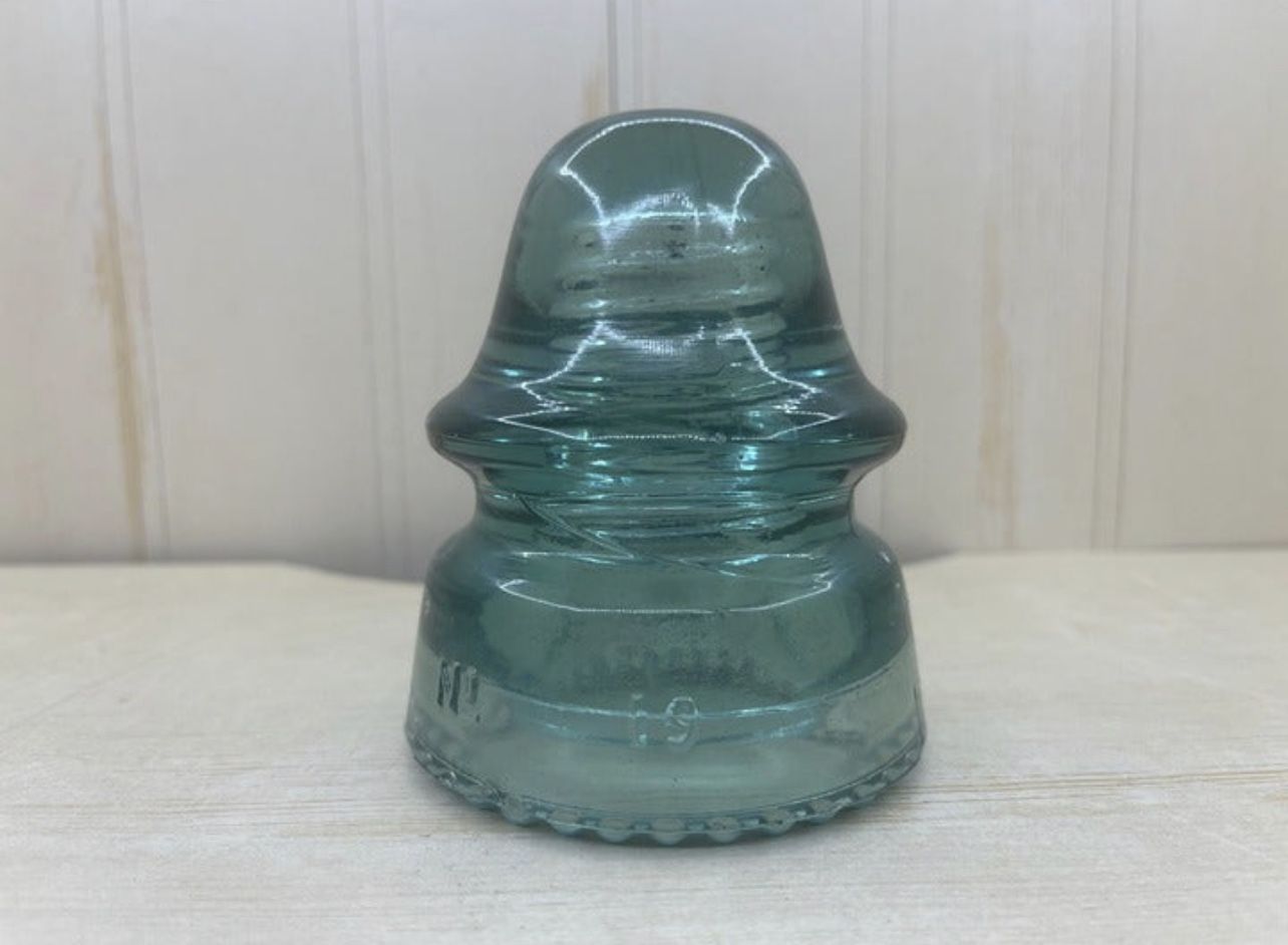 Vintage McLaughlin No 19 Glass Insulator Light Blue