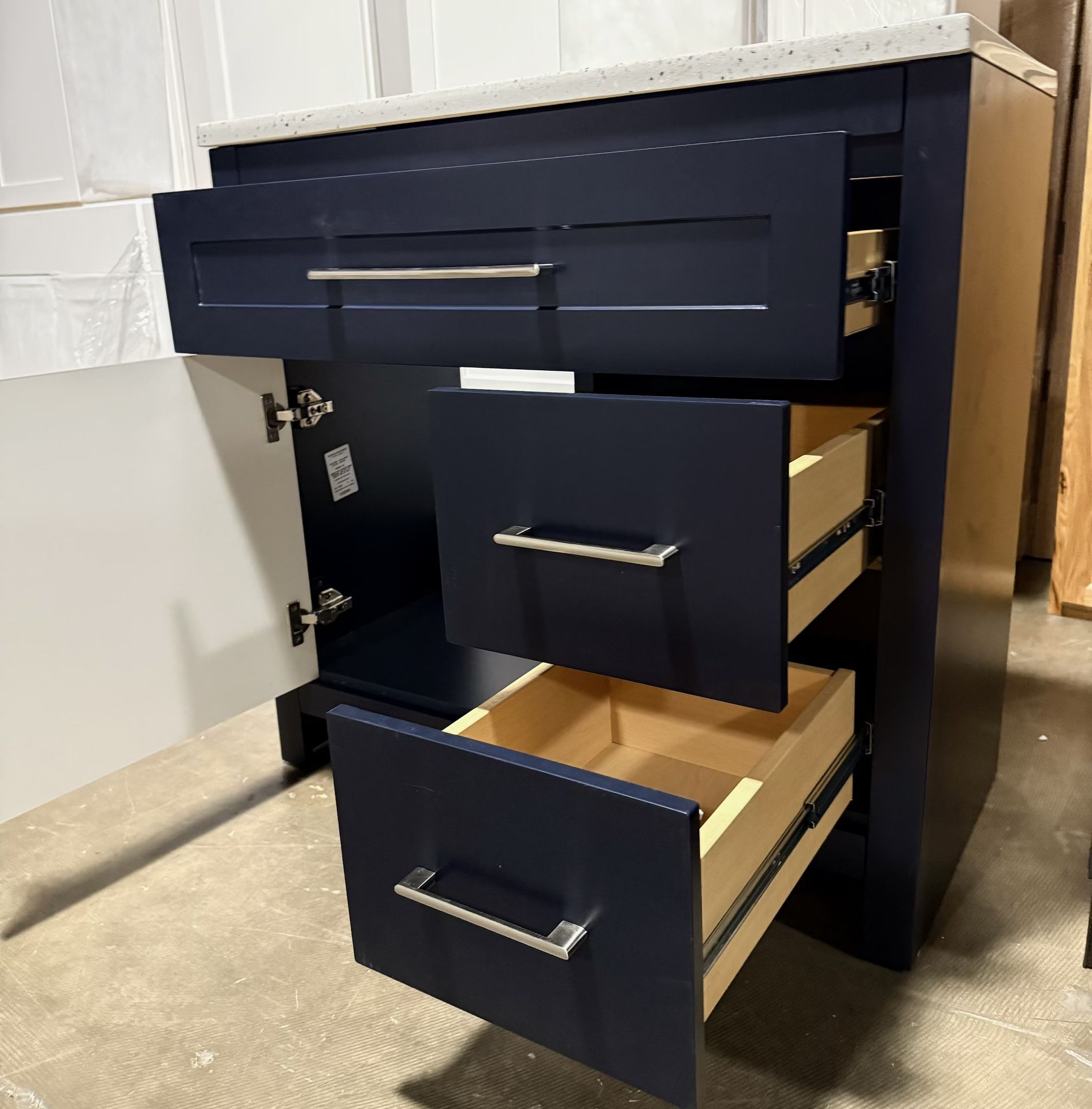 36 Inch Single Sink Bath Vanity In Blue 