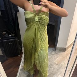 robert verino authentic silk green dress