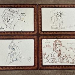 Disney Lion King 9 Sketch Print Drawings Collectors Special Edition Set w/ COA 