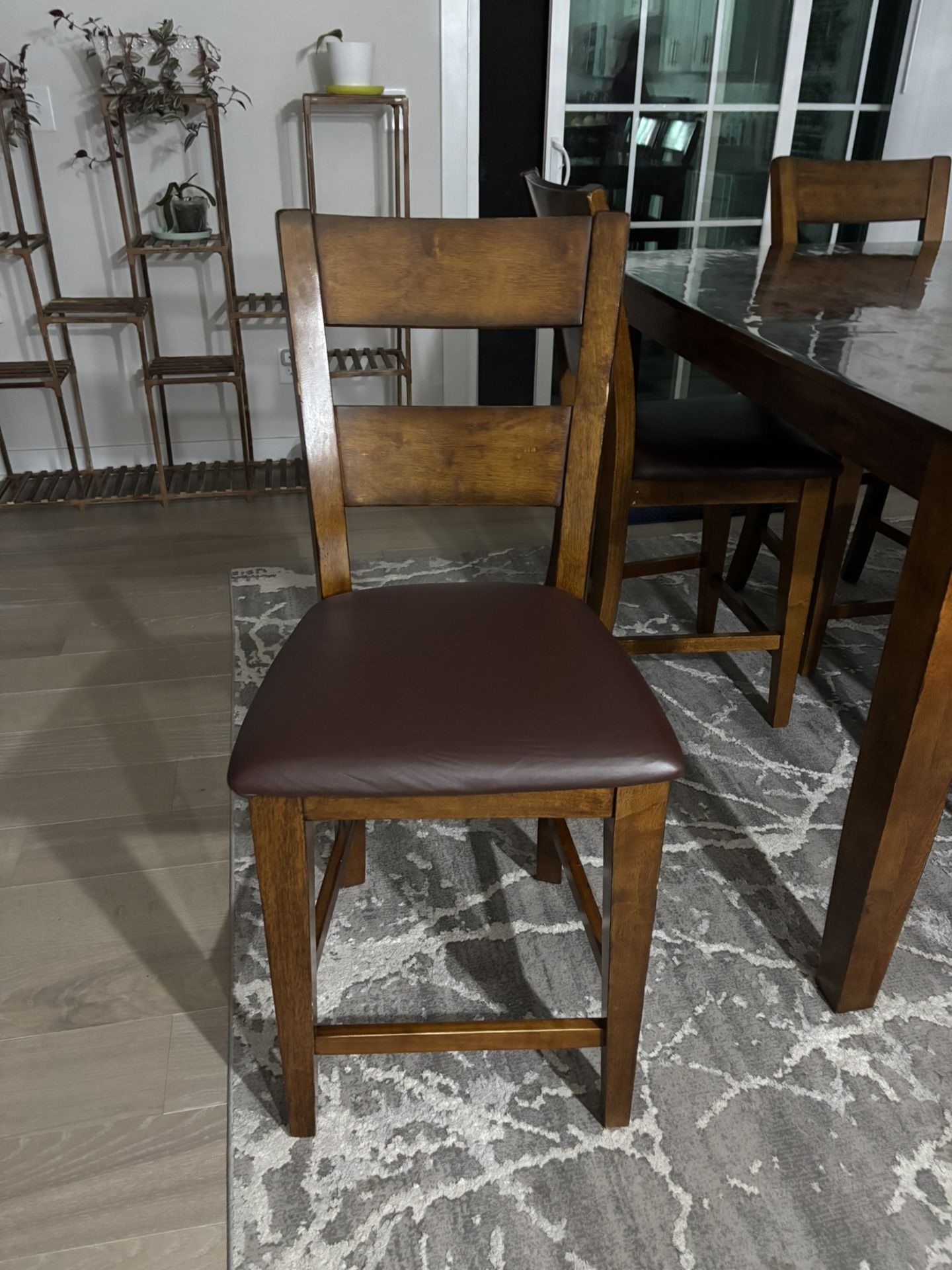 Large 6 Seater Tall Dining Table with 1.5 MM Full Plastic Cover (Cash Only)