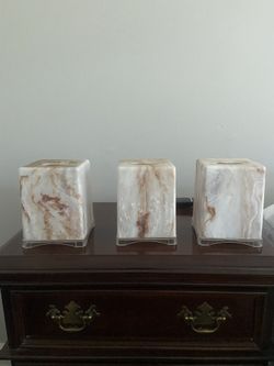 3 Marble Brown Tissue Dispenser Holder 