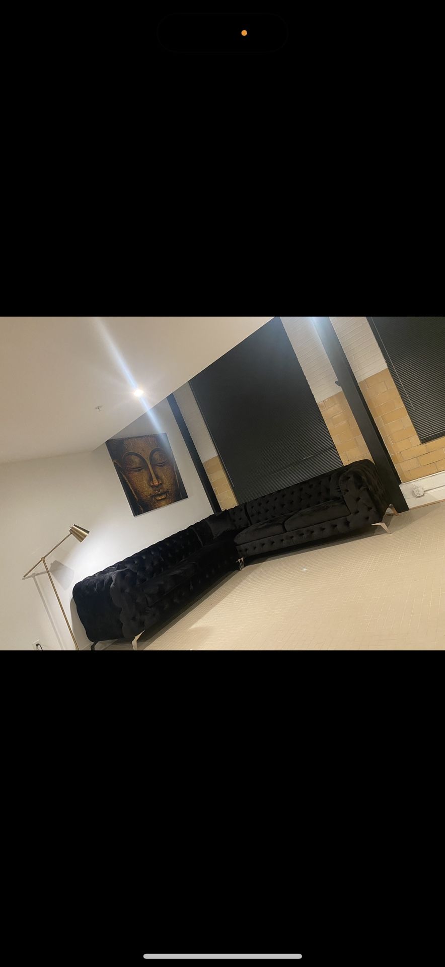 Black Tufted Couch Sectional