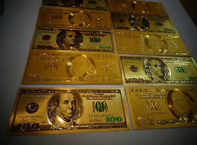 24 K Gold Set Of Dollars