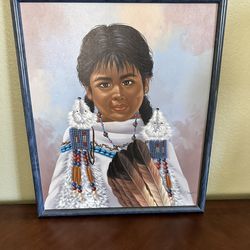 Indian Girl With Feather Painting